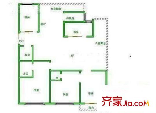富城小區(qū) 4室 戶型圖
