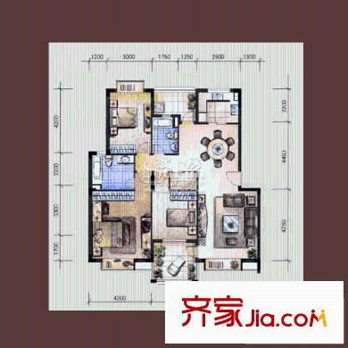 漢口春天戶型圖楊柳曉月 3室2廳2衛(wèi)1廚