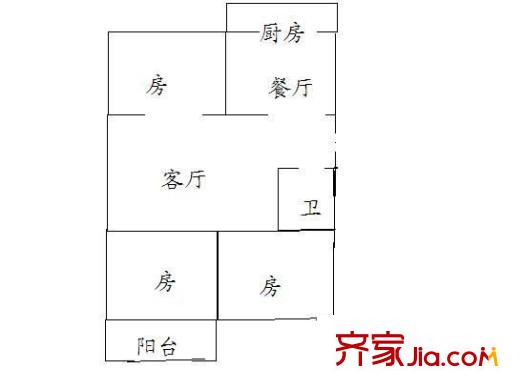中亭街D區(qū) 3室 戶型圖