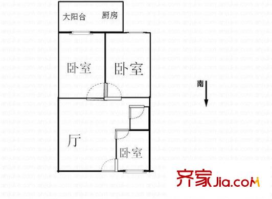 瀛福小區(qū) 3室 戶型圖