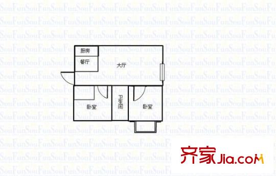 瀛福小區(qū) 2室 戶型圖