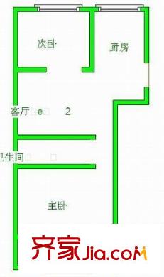 瀛福小區(qū) 2室 戶型圖