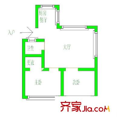 瀛福小區(qū) 2室 戶型圖