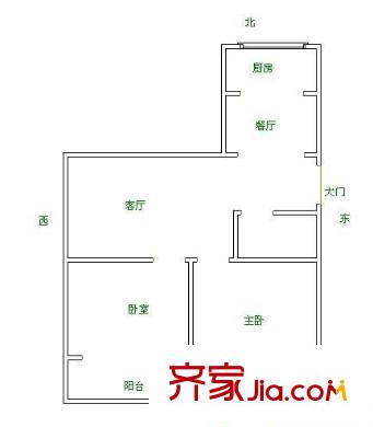 天勝花園 2室 戶型圖