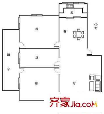 龍事達(dá)花園198號(hào)4層戶型圖