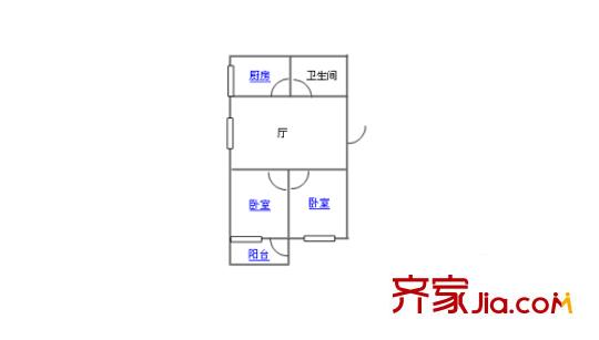 建新新村 2室 戶(hù)型圖