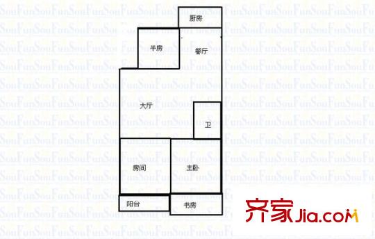 建新新村 3室 戶(hù)型圖