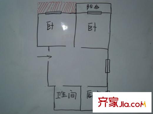 建新新村 2室 戶(hù)型圖