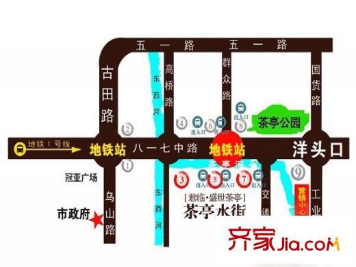 君臨盛世茶亭交通圖區(qū)位圖