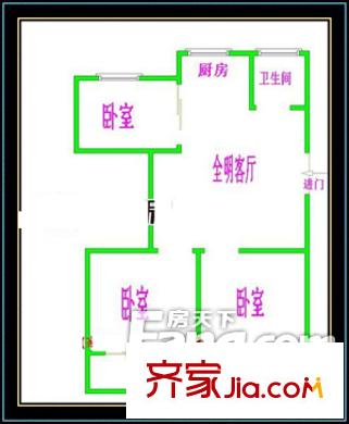 光明花園 3室戶(hù)型圖