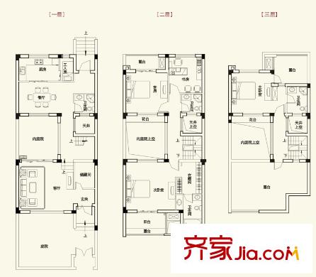 千年美麗別墅戶型圖f1戶型 6室