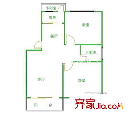  安淡新村 2室戶型圖