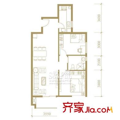 自來(lái)水廠宿舍戶(hù)型圖2室2廳 戶(hù)型圖 2室2廳