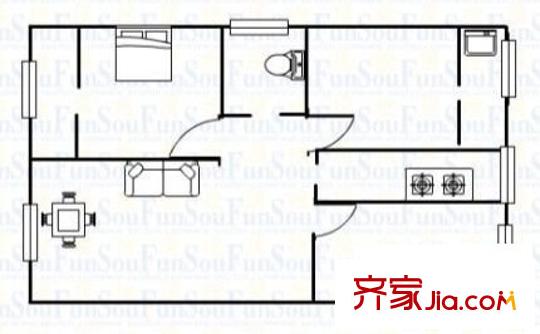 紫陽新村社區(qū) 3室 戶型圖