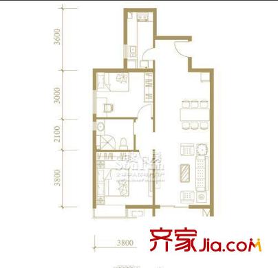 自來(lái)水廠宿舍戶(hù)型圖2室2廳 戶(hù)型圖 2室2廳