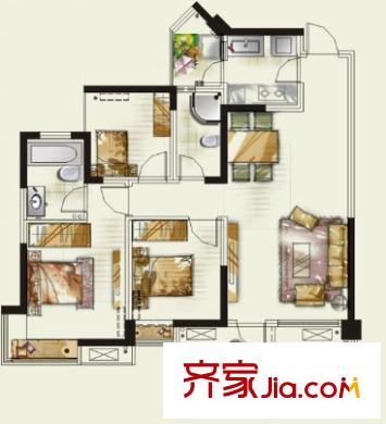 仁和世家戶型圖3室2廳 3室2廳
