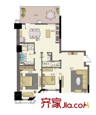 漢正街華貿(mào)箱包城戶(hù)型圖2室2廳 戶(hù)型圖 2室2廳