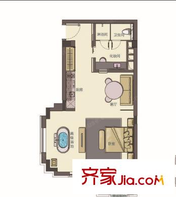 漢正街華貿(mào)箱包城戶(hù)型圖1室1廳 戶(hù)型圖 1室1廳