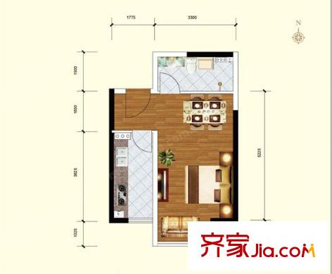 飛帆小區(qū)戶型圖1室1廳 1室1廳
