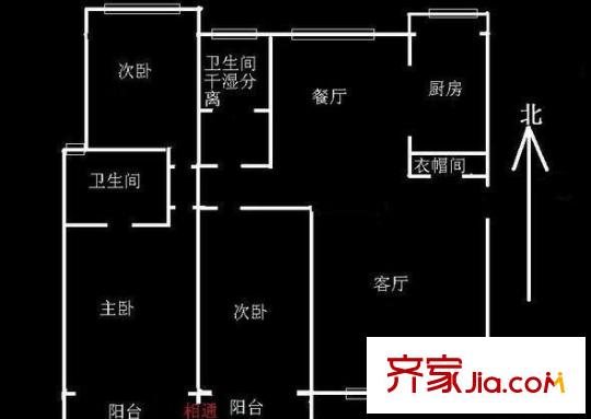 千家街社區(qū)戶型圖3室2廳 戶型圖 3室2廳