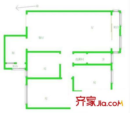 明倫小區(qū) 3室 戶型圖