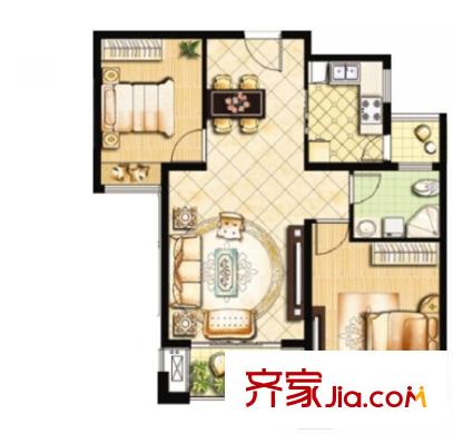 江南公寓戶型圖2室2廳 2室2廳