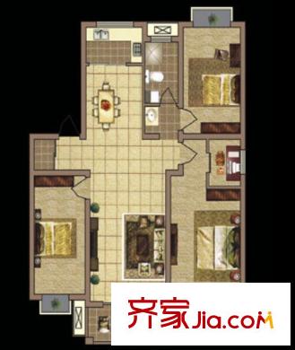 胭脂山桂苑戶型圖3室2廳 3室2廳