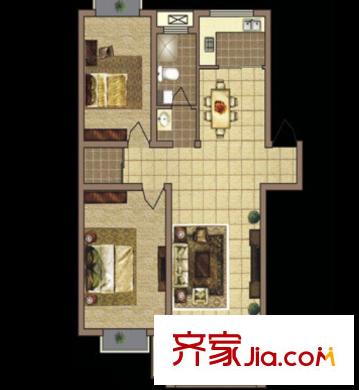 胭脂山桂苑戶型圖2室2廳 2室2廳