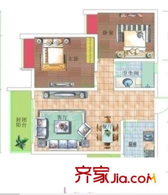 胭脂山桂苑戶型圖2室2廳 2室2廳