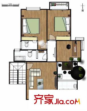 江畔芳庭 3室戶(hù)型圖