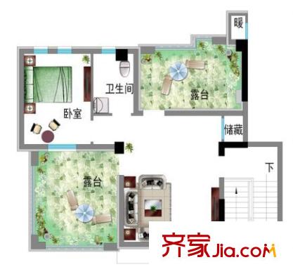 古田三路小區(qū)戶型圖1室2廳 戶型圖 1室2廳