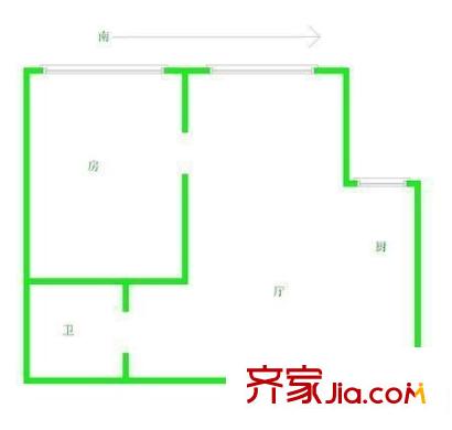 古田公寓 1室 戶型圖