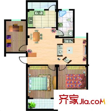 東新熙園戶型圖2室2廳 戶型圖 2室2廳