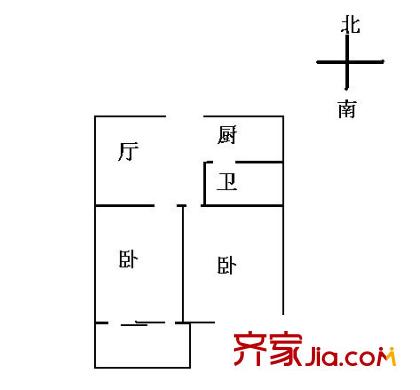 荷澤小區(qū) 2室 戶型圖