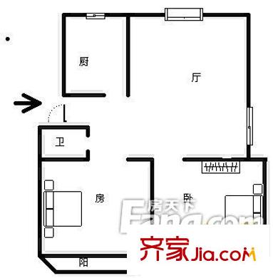 新興新村 2室 戶型圖