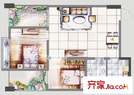 新大地家園子期園戶型圖2室2廳 戶型圖 2室2廳1衛(wèi)1廚