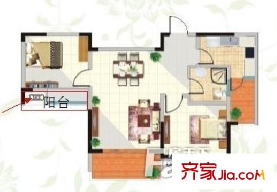 新大地家園子期園戶型圖2室2廳 戶型圖 2室2廳1衛(wèi)1廚