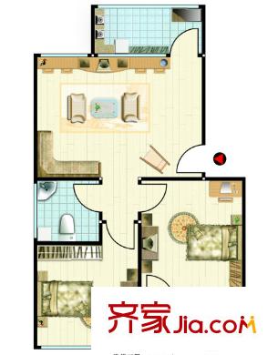 武鍋宿舍戶型圖2室2廳 戶型圖 2室2廳