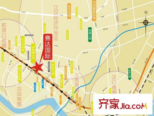 賽達(dá)國際交通圖位置圖