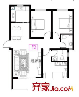省公路局小區(qū)戶型圖3室2廳 戶型圖 3室2廳