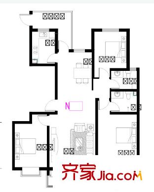省公路局小區(qū)戶型圖3室2廳 戶型圖 3室2廳