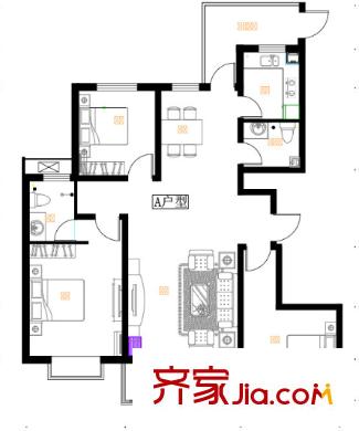 省公路局小區(qū)戶型圖3室2廳 戶型圖 3室2廳