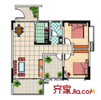 曬湖小區(qū)戶型圖3室2廳 3室2廳