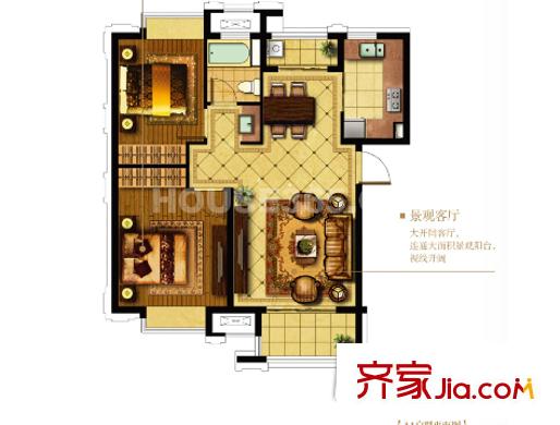 曬湖小區(qū)戶型圖2室2廳 2室2廳