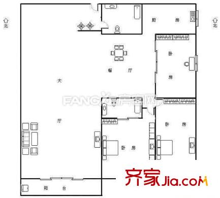 祥美花園 3室 戶型圖