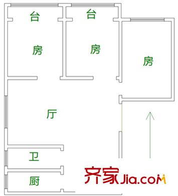 梅苑三期 3室 戶型圖