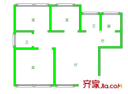 梅苑三期 3室 戶型圖