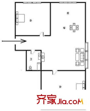 同德新村 2室 戶型圖