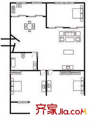 群眾新村 3室 戶型圖