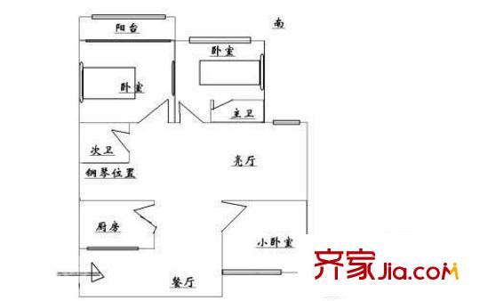 群眾新村 3室 戶型圖